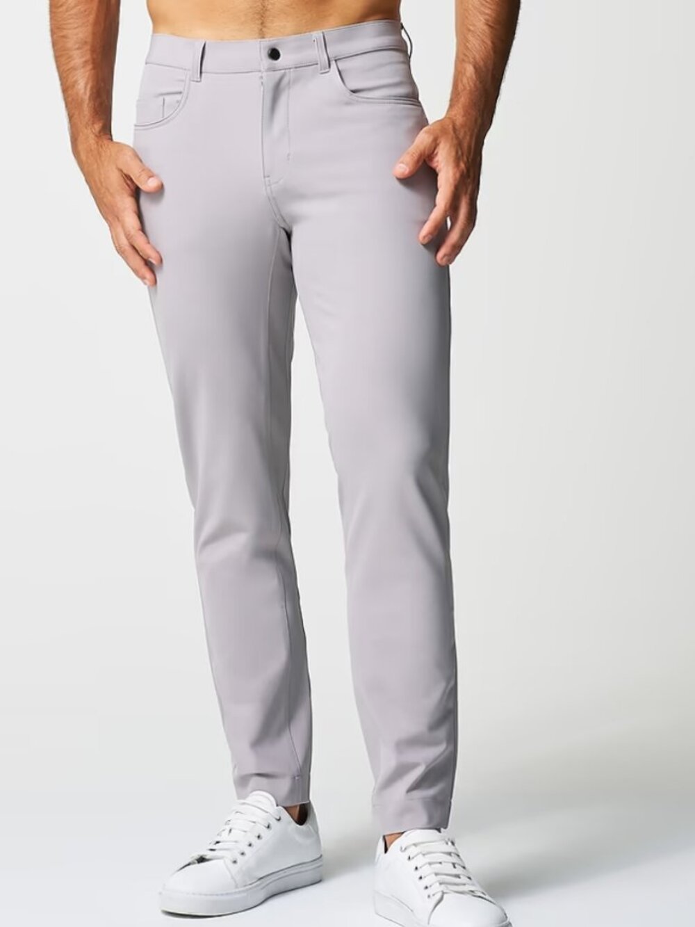 State & Liberty Athletic Fit Stretch Tech Chino Light Grey Size 32x30